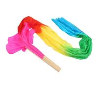 KJKVIVH Colorful Belly Dance Dancing Silk Bamboo Long Fans Veils For Folk Dance 1.8m