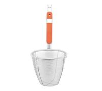 KJKVIVH Wooden Handle Stainless Steel Kitchen Ware Dumplings Noodles Mesh Strainer 5.3" x 4.9"