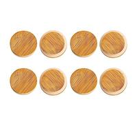 KJKVIVH Wooden Jar Lids, 8 Pcs Bamboo Wooden Storage Lids Regular Mouth, Reusable Ball Wooden Lids for Jars 70Mm
