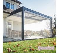 KJLEEN 1m×2m Clear Tarpaulin Waterproof Heavy Duty 440g/m² Transparent Tarpaulin PVC Clear Tarp with Reinforced Eyelets & Rope, Garden Greenhouse Gazebo Side Panels Pergola Chicken Coop Cover（1×2m)