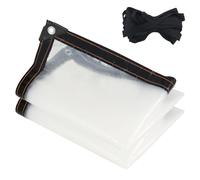 KJLEEN 2m x4m Clear Tarpaulin Waterproof Heavy Duty Large Transparent Tarpaulin Clear Plastic Sheet Cover with Eyelets & Rope for Garden Furniture Camping Greenhouse Shed Hutch Chicken Run Cover