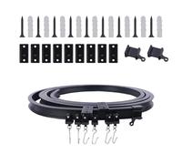 KJLEEN Ceiling Curtain Track 3M/9.8Ft Flexible Curtain Ceiling Track and Fittings Bendable Heavy Duty Ceiling Curtain Rail for Bay Window RV Caravan Room Divider Shower Corner (Black, 3 Meter)