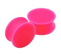 KJM FASHION 2 Pack Pink Silicone Double Flared Ear Stretcher, Silicone