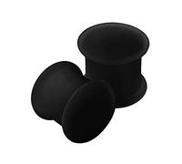 KJM FASHION 2PCS Silicone Black 00g 10mm Double Flared Saddle Earring Stretcher Ear Gauge Plug Earring Lobe Piercing Jewellery 2668