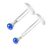 KJM FASHION 2pcs 16g 5/16 8mm 2mm Clear Acrylic Crystal Monroe Body Piercing, Crystal Acrylic