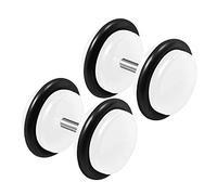 KJM FASHION 2PCS Acrylic White 16g 1.2mm 0g 8mm Black O-Rings Cheater Plug Earring Illusion Gauge Ear Lobe Piercing Jewellery 2074