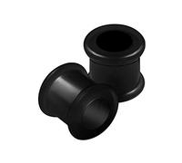 KJM FASHION 2PCS Silicone Black 00g 10m Double Flared Saddle Earring Stretcher Ear Tunnel Gauge Plug Earring Lobe Piercing Jewellery 2604