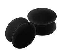 KJM FASHION 2PCS Silicone Black 3/4 inch 20mm Double Flared Saddle Earring Earring Stretcher Ear Gauges Lobe Piercing Jewellery 2673