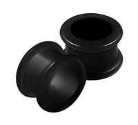 KJM FASHION 2PCS Silicone Black 5/8 inch 16mm Double Flared Saddle Earring Stretcher Ear Tunnel Gauges Lobe Piercing Jewellery 2607