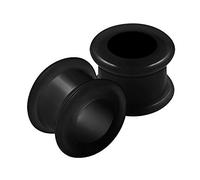 KJM FASHION 2PCS Silicone Black 9/16 inch 14mm Double Flared Saddle Ear Gauge Earring Tunnel Plug Stretcher Piercing Jewellery 2606