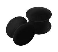 KJM FASHION 2PCS Silicone Black 9/16 inch 14mm Double Flared Saddle Earring Ear Gauge Earring Plug Stretcher Piercing Jewellery 2670