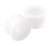KJM FASHION 2PCS Silicone White 11/16 inch 18mm Double Flared Saddle Cute Ear Stretcher Lobe Gauge Tunnel Plug Piercing Jewellery 2624