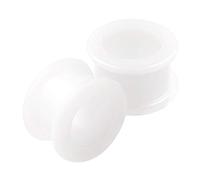 KJM FASHION 2PCS Silicone White 5/8 inch 16mm Double Flared Saddle Cute Ear Ring Stretcher Lobe Gauge Tunnel Plug Piercing Jewellery 2623