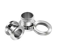KJM Fashion 2PCS Stainless Steel 00g 10mm Flesh Screw Stretcher Ear Tunnel Gauge Plug Earring Lobe Piercing Jewellery 1862