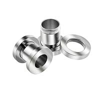 KJM Fashion 2PCS Stainless Steel 1/2 inch 12mm Flesh Screw Stretcher Ear Tunnel Gauge Plug Earring Lobe Piercing Jewellery 1863