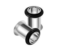 KJM Fashion 2PCS Stainless Steel 2g 7mm Single Flared Ear Gauge Earring Tunnel Plug Stretcher Piercing Jewellery 1783