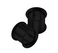 KJM FASHION 2PCS Stainless Steel Black 00g 10mm Double Flared Saddle Stretcher Ear Tunnel Gauge Plug Earring Lobe Piercing Jewellery 1847