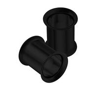 KJM FASHION 2PCS Stainless Steel Black 0g 8mm Double Flared Saddle Stretcher Ear Tunnel Gauge Plug Earring Lobe Piercing Jewellery 1846