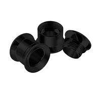 KJM FASHION 2PCS Surgical Steel Internally Threaded Black 00g 10m Double Flared Saddle Gauge Ear Plug Tunnel Lobe Piercing Jewellery 1885