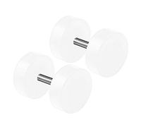 KJM FASHION 2PCS White Acrylic White 16g 1.2mm 0g 8mm Screw Cheater Plug Earring Illusion Gauge Ear Lobe Piercing Jewellery 2106