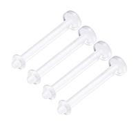 KJM FASHION 4PCS Flexible Acrylic Clear Bioflex Tongue Rings Stud Nipple Bars Barbell Retainer 14 Gauge Piercing Jewellery 2481