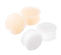 KJM FASHION 4PCS Silicone White 3/4 inch 20mm Double Flared Saddle Skin Ear Stretcher Gauge Plugs Lobe Earring Piercing Jewellery 2833
