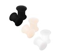 KJM FASHION 6 x Black Silicone Double Flared Ear Stretcher Expander, Silicone