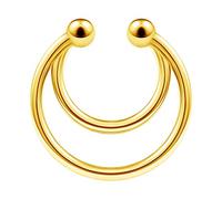 KJM FASHION Stainless Steel Anodized Fake Septum Hoop Bar Ring 16 Gauge 5/16 8mm Cartilage Earrings Nose Piercing Jewellery 3636