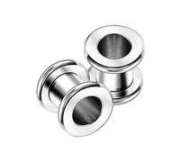KJM FASHION Surgical Steel Ear Stretcher with Rounded Edges, Stainless Steel, Pack of 2, Stainless Steel, Steel