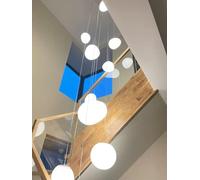 KJMFDUJ Rotating Duplex Building Loft Creative Hotel Villa Staircase Long Light Trichromatic Light Staircase Chandelier Modern Minimalist Internet Celebrity(Size:6 HEADS)