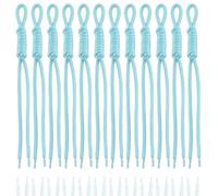 KJML DIY Paracord Keychain 12pcs Paracord Rope Keychain Braided Cord Rope Bag Charm for Purse Handbag Decoration Accessories, Turquoise, Medium