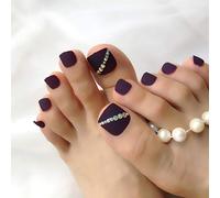 KJMWXOP False Nails 24pcs Full Cover Matte Short toenails Frosted False Nails Fake Nails Press on Foot Foot False Nail Art Salon-15