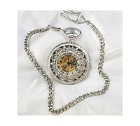 KJMWXOP Vintage Pocket Retro Mechanical Hand-Wind Pocket Watch Delicate Flip with Chain for Men Christmas Graduation Birthday Gifts Fathers Day(D)
