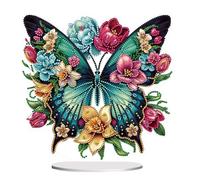 KJMYYXGS Butterfly Diamond Art Kits for Adults Beginners, DIY 5D Animal Diamond Painting Special Shape Desktop Ornament Colorful Butterfly Diamond Art Desk Top Decorations for Home Office Decor