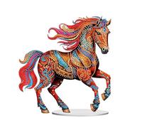 KJMYYXGS Horse Diamond Art Kits for Adults Beginners, DIY 5D Animal Diamond Painting Special Shape Desktop Ornament Horse Diamond Art Desk Top Decorations for Home Office Decor