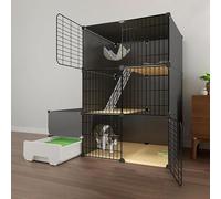KJoBDwz Cat House Cat Cage, Cat Playpen, Small Animals Fence Anti-jumping Kitten, Use Pet Cages for Cats, Bunny, Black(111x49x111(1))