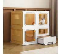 KJoBDwz Cat House Cat Cage with Litter Box, DIY Cat Enclosures Pet Playpen Cat House Detachable Metal Wire Small Animals Cages Cattery(71x46.5x71cm)