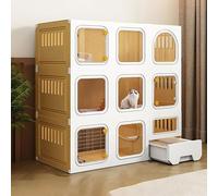 KJoBDwz Cat House Cat Cage with Litter Box, DIY Cat Enclosures Pet Playpen Cat House Detachable Metal Wire Small Animals Cages Cattery(106x46.5x106cm)
