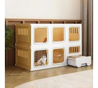KJoBDwz Cat House Cat Cage with Litter Box, DIY Cat Enclosures Pet Playpen Cat House Detachable Metal Wire Small Animals Cages Cattery(106x46.5x71cm)