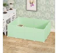 KJoBDwz Cat House DIY Small Animal Cage for Rabbit | Pet Playpen Guinea Pig Cages Cat Enclosure Puppy Cage(Green)