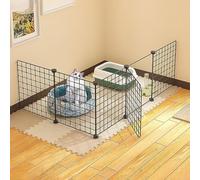 KJoBDwz Cat House Pet Playpen with Door, Small Animal Enclosure Cat Cages Dog Crate Indoor/Outdoor DIY Metal Pet Fence(108x72x36cm)