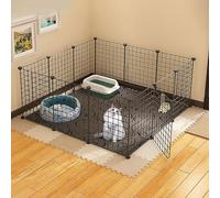 KJoBDwz Cat House Pet Playpen with Door, Small Animal Enclosure Cat Cages Dog Crate Indoor/Outdoor DIY Metal Pet Fence(108x108x46cm-b)