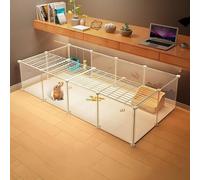 KJoBDwz Cat House Rabbit Cage, Cat Cages Indoor with Door Pet Playpen DIY Small Dog Cage Small Animal Cages, for Puppy Rabbit Kitten(142x72x37cm-With top)