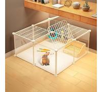 KJoBDwz Cat House Rabbit Cage, Cat Cages Indoor with Door Pet Playpen DIY Small Dog Cage Small Animal Cages, for Puppy Rabbit Kitten(72x72x37cm-With top)