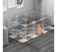 KJoBDwz Cat House Small Animal Playpen, Rabbit Cage Guinea Pig Cages Cat Enclosure Indoor & Outdoor Portable Metal Wire Yard Fence(111x75x37cm)
