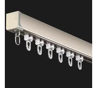 KJoBDwz Curtain Rail Single Curtain Rail Track Aluminum Ceiling Set, Custom Room Divider Seamless Sliding Curtain Track System, for Rv/Hospital curtain rails and fittings(Champagne,Length-8.2ft/2.5m)