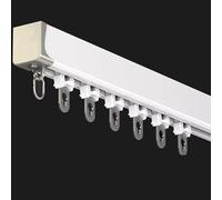KJoBDwz Curtain Rail Single Curtain Rail Track Aluminum Ceiling Set, Custom Room Divider Seamless Sliding Curtain Track System, for Rv/Hospital curtain rails and fittings(White,Length-6.5ft/2m)