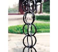 KJoBDwz Decorative Rain Chains Waterfall, Metal Rain Catcher Chain Ring, Gutters Downspouts Rainwater Diverter(3m/10ft)
