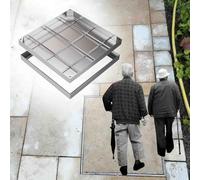KJoBDwz Recessed Manhole Cover Hidden Driveway Manhole Cover with Base, Drain Recessed Sewage Septic Basin Large for Yard/Streets/Sidewalk(60 * 60cm/23.6 * 23.6in)