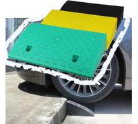 KJoBDwz Rubber Ramps Non-slip Kerb Ramp, 7-13cm Height, Lightweight And Portable Plastic Ramp With Sloped Design And Expansion Bolts(Schwarz,50x27x7cm)
